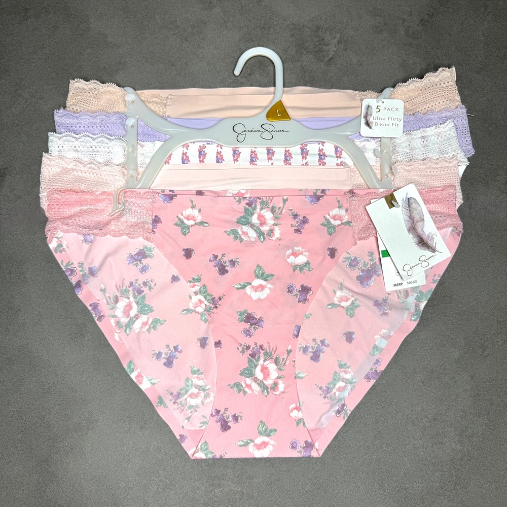 Jessica Simpson‎ Women's Floral No Show Panties - 5 Pack